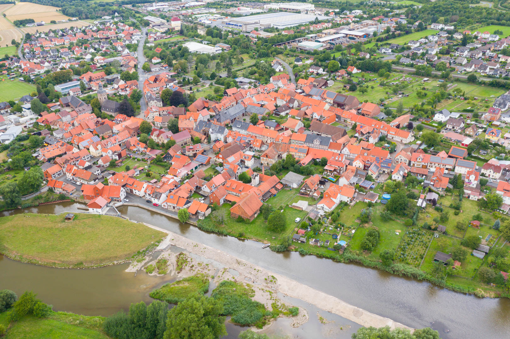 Hedemünden, Luftaufnahme